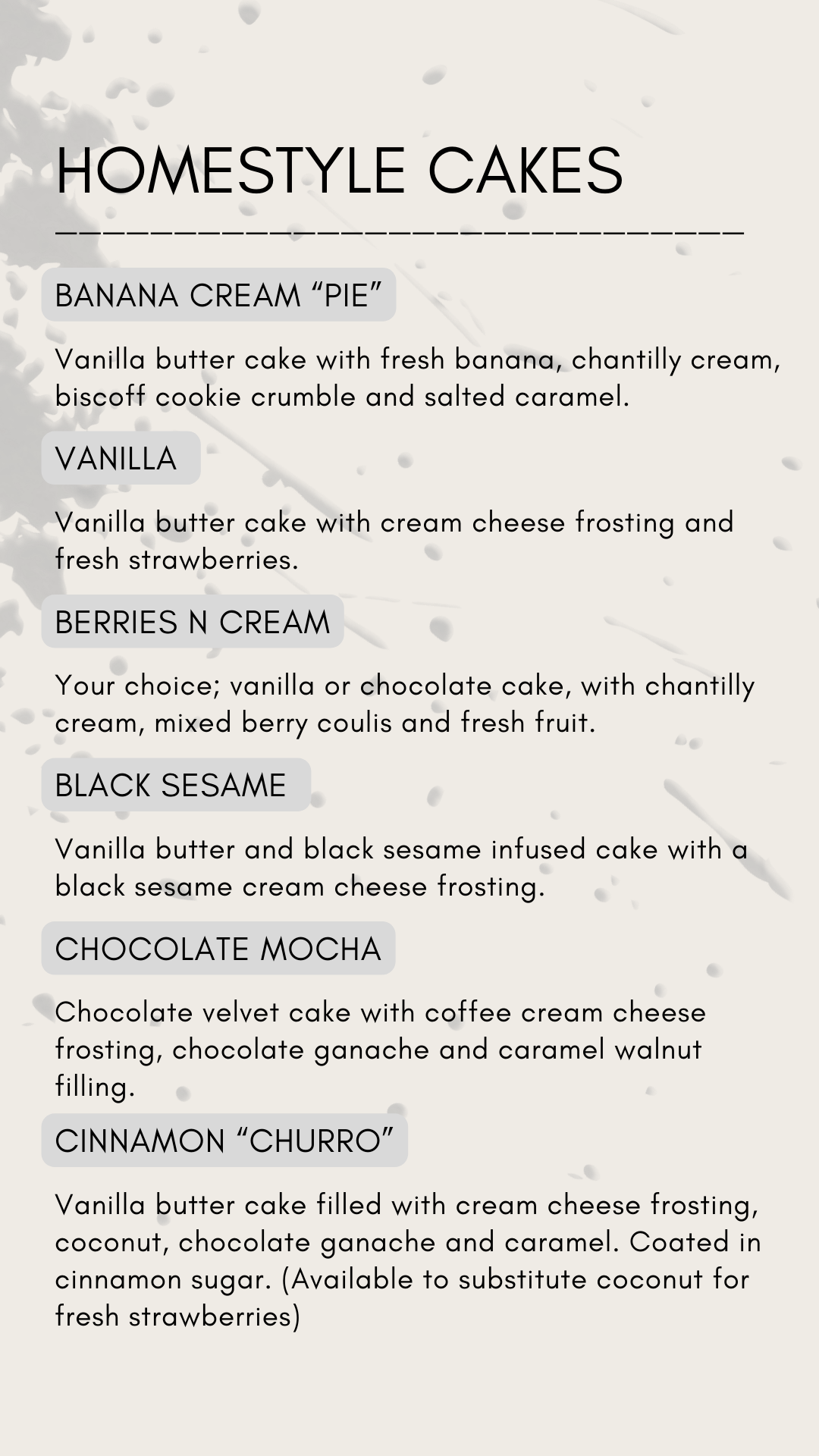Homestyle Cakes