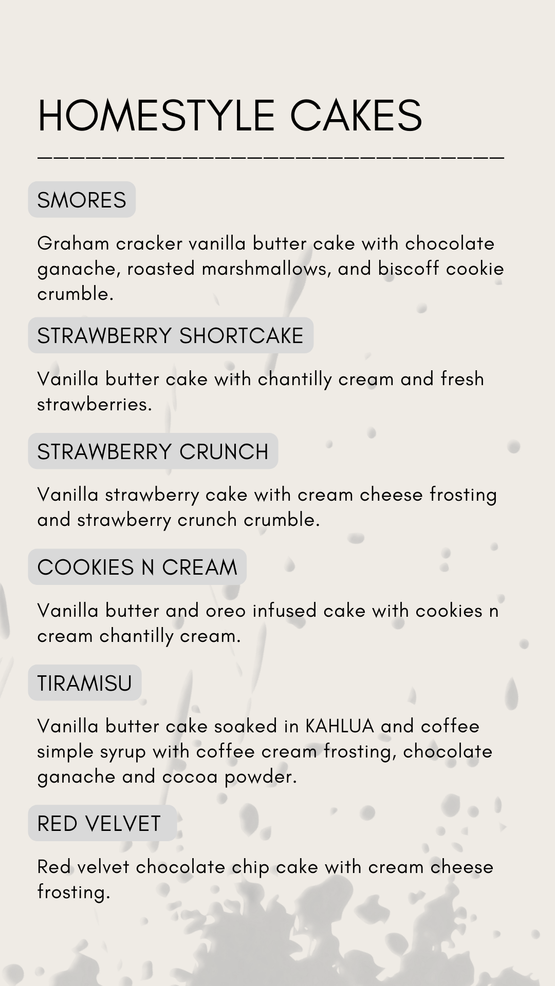 Homestyle Cakes