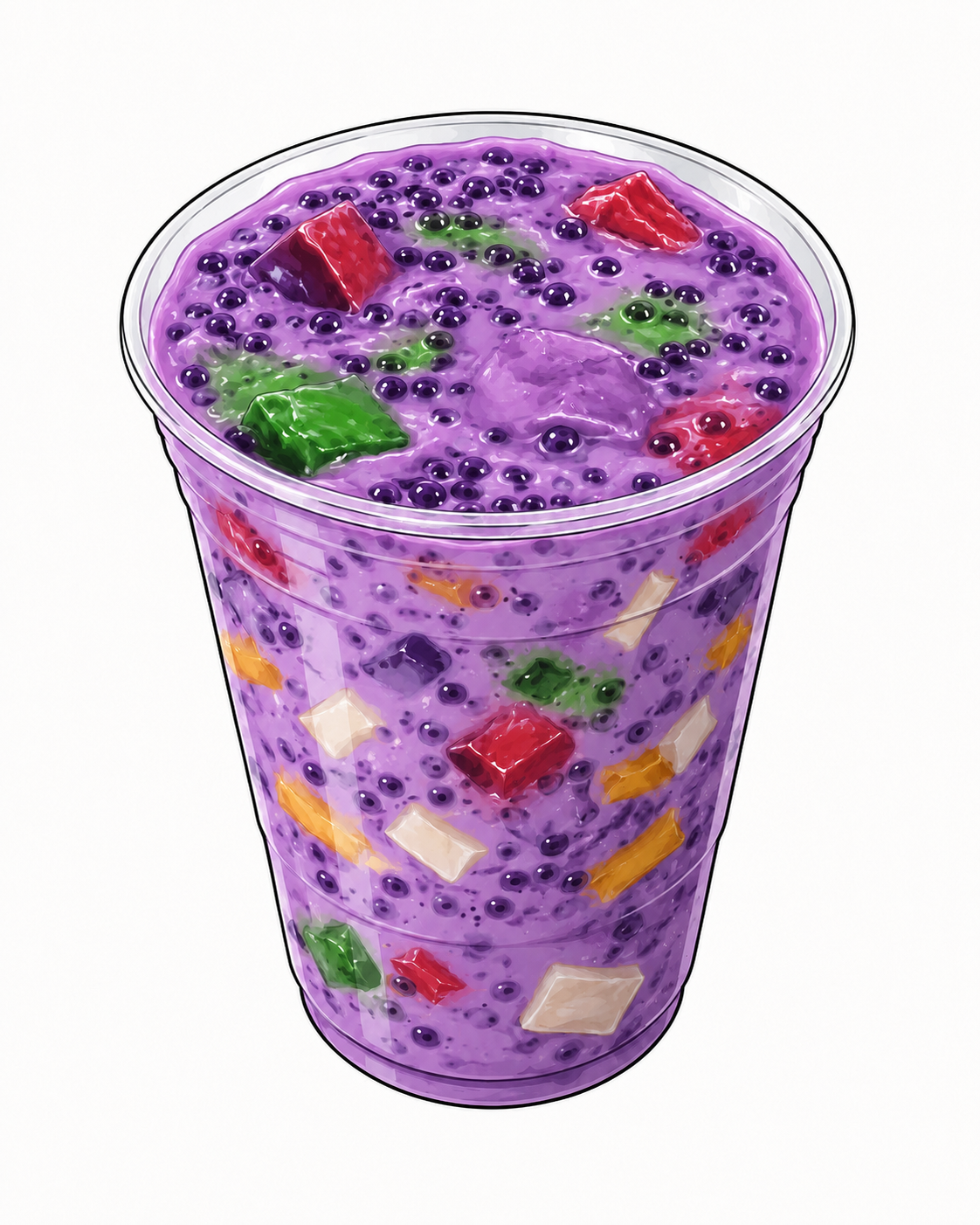 12oz Ube Halo Halo Sago