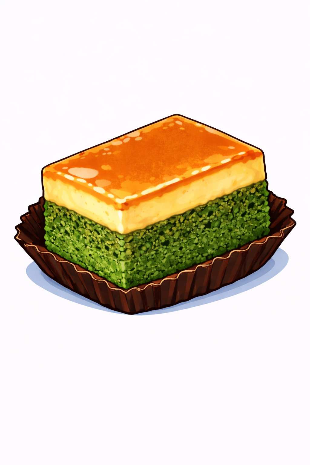 Pandan Flan Brownie